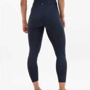 Athleta NWOT Interval Stash 7/8 Tights Teal Green